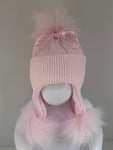 Fur pompom hat