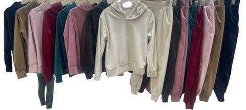 Velour hoody loungewear wine