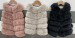 Fur gillets black