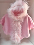 Pink fur poncho