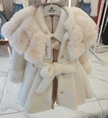 Girls fur coat set