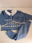 ) Boys knitted gift box set one size 0-3 months grey