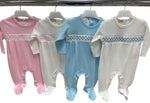 Smock babygrow white