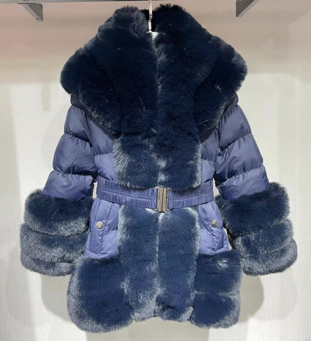 Barbie fur coat navy