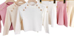 Rihanna pleated skirt and jumper white