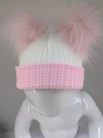 New born Fur pompom hat