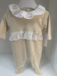 Lace  babygrow beige