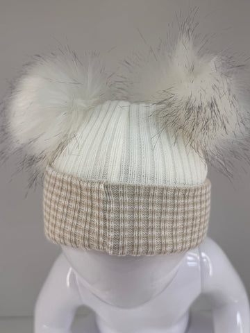 New born Fur pompom hat