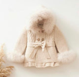 Real fur knitted coat