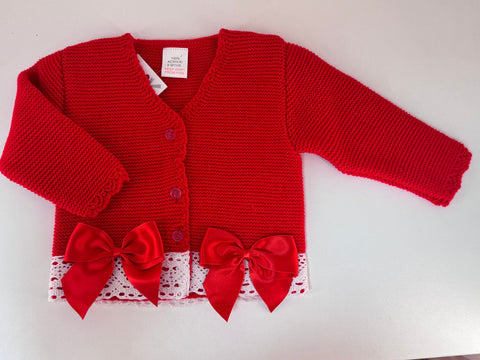 Red bow cardigan