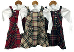 Jade. Tartan dress set dark red