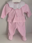 Pink velour becky 2 piece