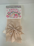 Bow tights beige