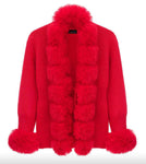 Faux fur cardigan
