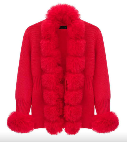 Faux fur cardigan