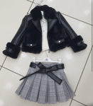 Girls fur coat set
