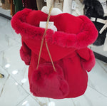 Girls fur coat set