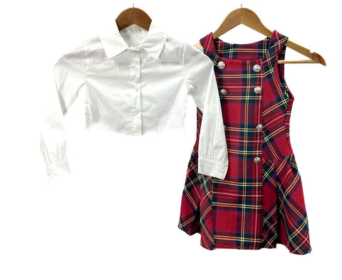 Jade. Tartan dress set