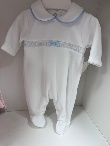 Tommy velour babygrow