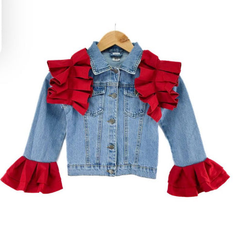 Frill denim jacket