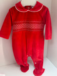 Hudson velour  babygrow