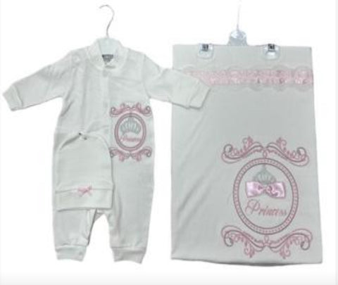 Princess babygrow and blanket