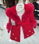 Girls fur coat set