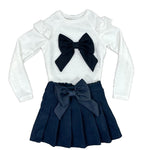 Bow pleated set
