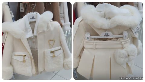 Girls fur coat set