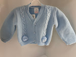 Pom Pom Cardigan-Blue