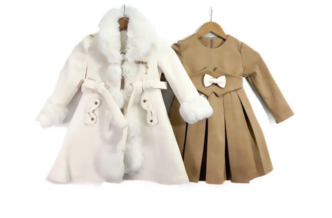 Fur heavy coat dress set2-11 years