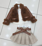 Girls fur coat set