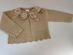 Beige bow cardigan