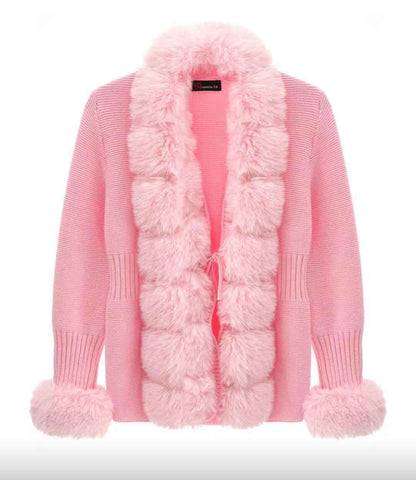 Faux fur cardigan