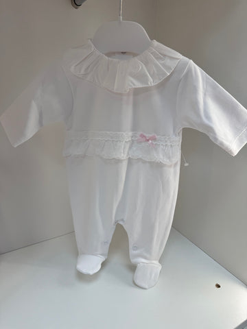 Lace  babygrow white