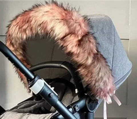 Raspberry ripple Pram fur trim