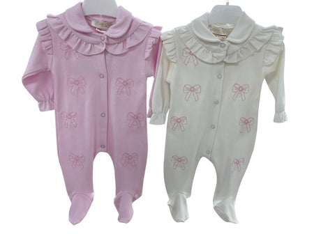 Bow   babygrow white