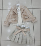 Girls fur coat set