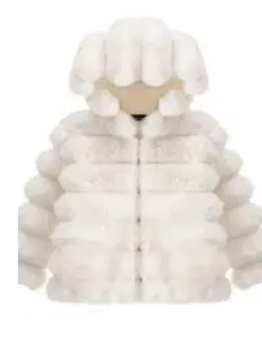 White Kids bubble fur coat