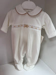 Tommy velour babygrow