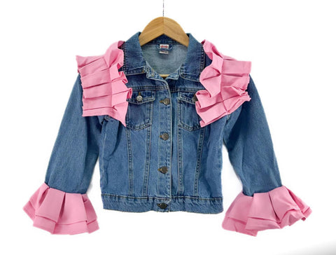 Frill denim jacket