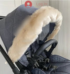 Camel   faux fur Pram fur trim