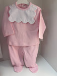 Milani velour babygrow pink