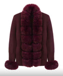 Faux fur cardigan