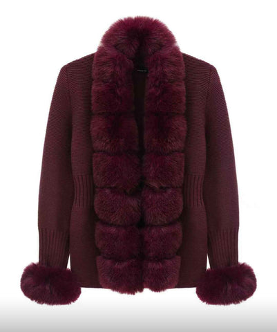 Faux fur cardigan