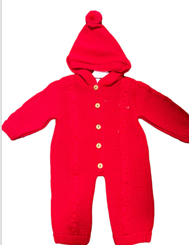 BABYS  knitted onesie red