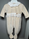 Lace velour babygrow