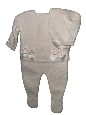 3 piece Spanish knitted set cream