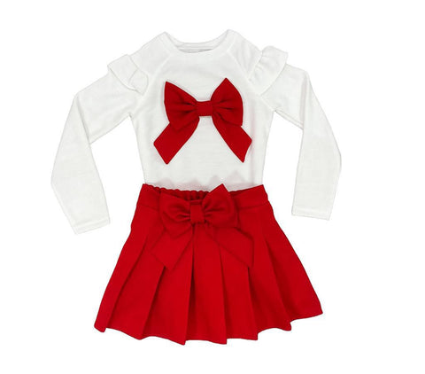 Bow pleated set