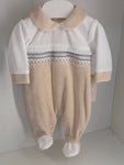 Hudson velour  babygrow